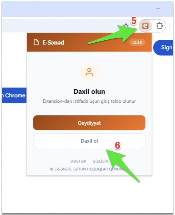 Addım 4: Daxil ol / Qeydiyyat