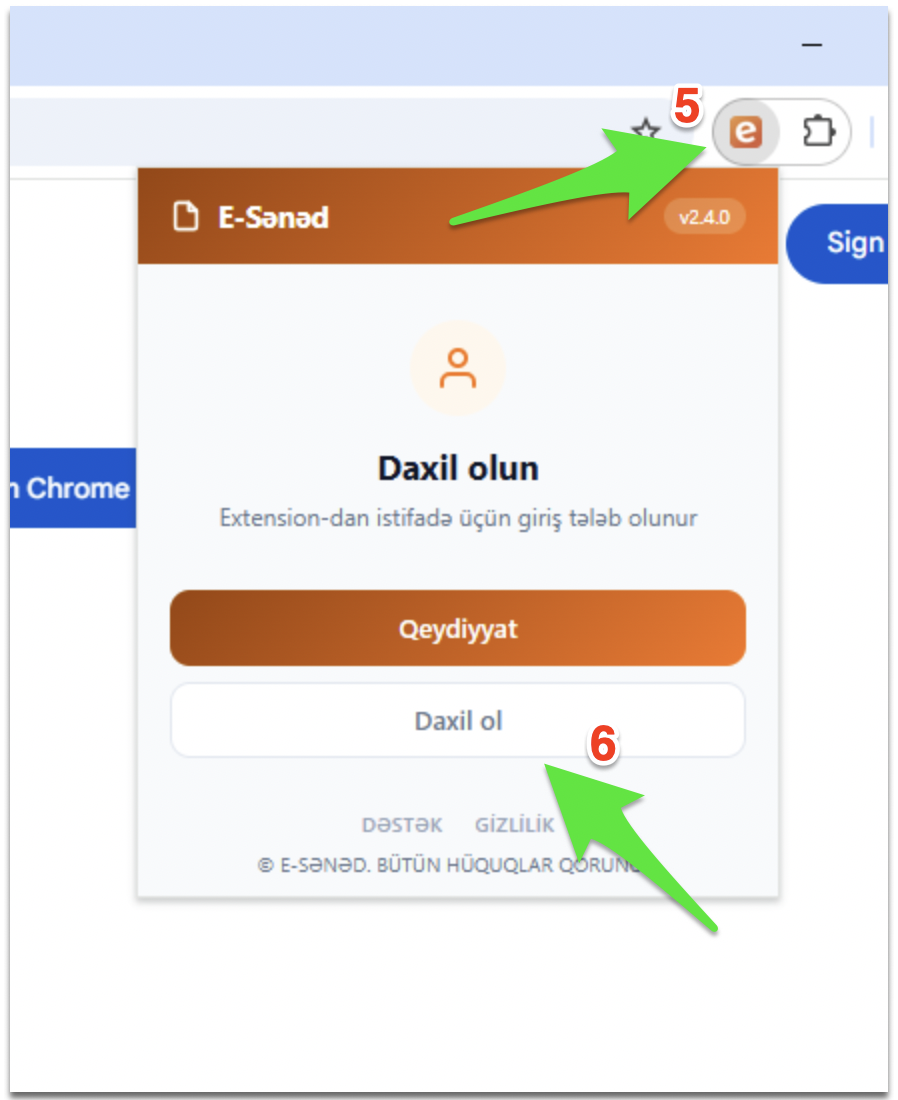 Addım 4: Daxil ol / Qeydiyyat